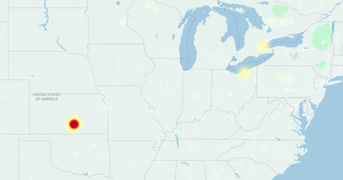 Outage heatmap during the incident
